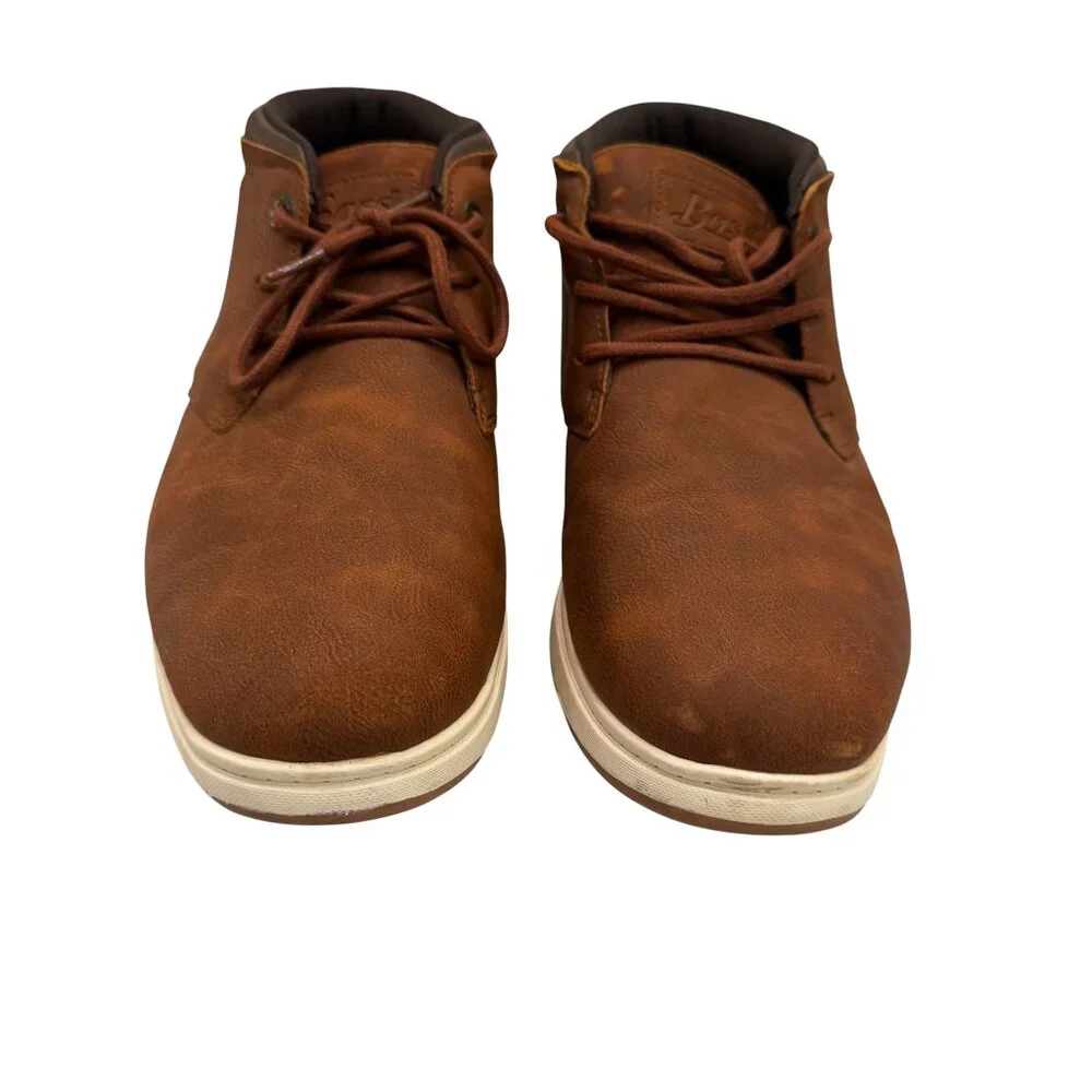 Bass Men’s Brown Mid-Top Chukka Boots Size 10 Casual Lace-Up Minimal Wear